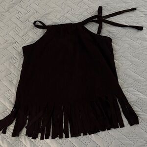 Girls Fringed halter top
